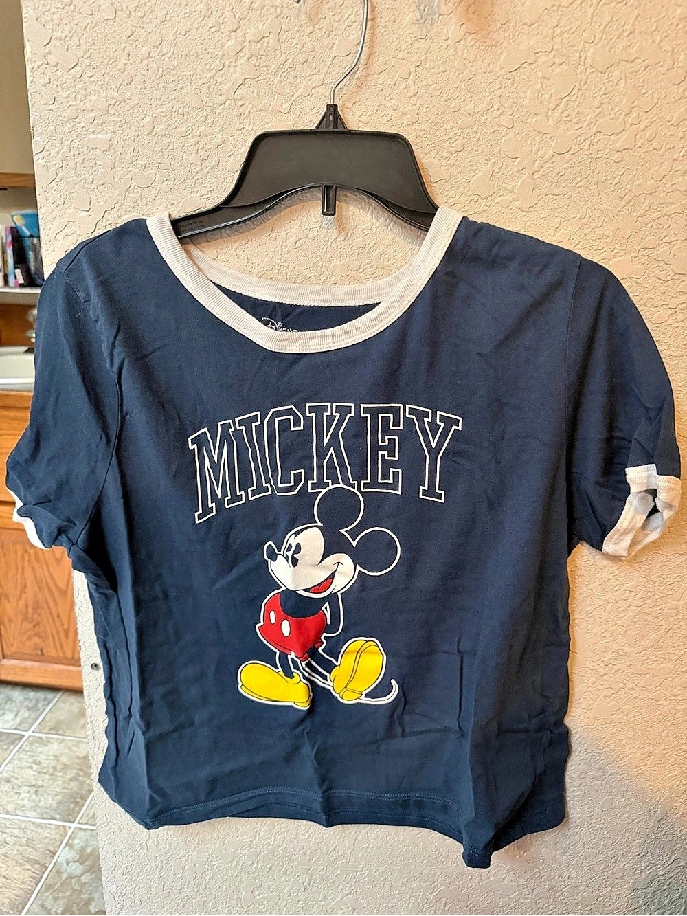 Disney Mickey Mouse Ringer Tee Blue & White